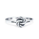 Oxidized Knot Fashion Plain Ring Band 925 Sterling Silver (7mm)