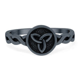 Triquetra Band Oxidized Ring Solid 925 Sterling Silver (9mm)