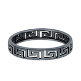 Aztec Ring Oxidized Band Solid 925 Sterling Silver Thumb Ring (4mm)