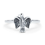Oxidized Bird Plain Ring Band 925 Sterling Silver