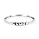 Petite Beaded Plain Ring Band 925 Sterling Silver