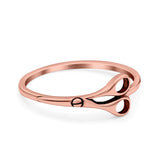 Scissors Band Oxidized Ring Solid 925 Sterling Silver