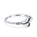 Scissors Band Oxidized Ring Solid 925 Sterling Silver