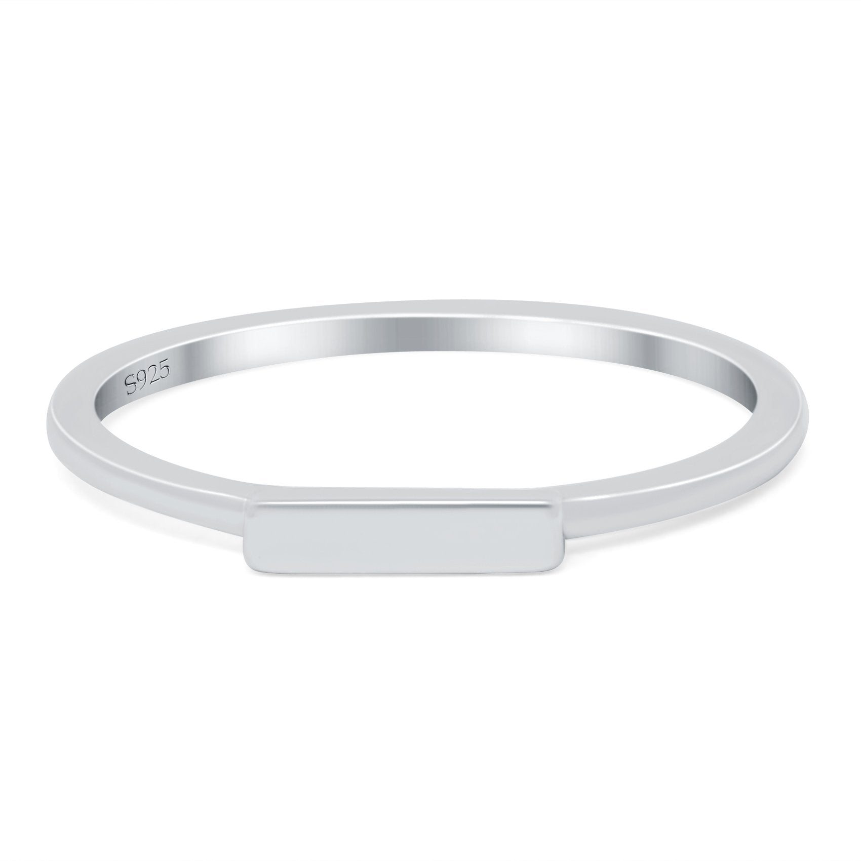 Bar Band Oxidized Ring Solid 925 Sterling Silver (2.5mm)