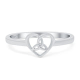Celtic Heart Band Oxidized Ring Solid 925 Sterling Silver Thumb Ring (7mm)