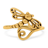 Dragonfly Band Oxidized Ring Solid 925 Sterling Silver Thumb Ring (15mm)