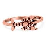 Lobster Band Oxidized Ring Solid 925 Sterling Silver Thumb Ring (6mm)