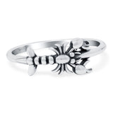 Lobster Band Oxidized Ring Solid 925 Sterling Silver Thumb Ring (6mm)