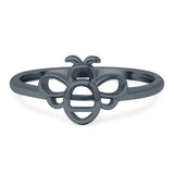 Bumblebee Band Oxidized Ring Solid 925 Sterling Silver Thumb Ring (9mm)