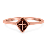 Cross Band Oxidized Ring Solid 925 Sterling Silver Thumb Ring (8mm)