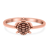 Turtle Band Oxidized Ring Solid 925 Sterling Silver Thumb Ring (8mm)