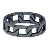 Link Chain Band Oxidized Ring Solid 925 Sterling Silver Thumb Ring (6mm)