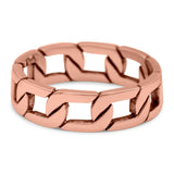 Link Chain Band Oxidized Ring Solid 925 Sterling Silver Thumb Ring (6mm)