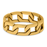 Link Chain Band Oxidized Ring Solid 925 Sterling Silver Thumb Ring (6mm)