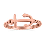 Anchor Band Oxidized Ring Solid 925 Sterling Silver Thumb Ring (8mm)