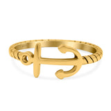 Anchor Band Oxidized Ring Solid 925 Sterling Silver Thumb Ring (8mm)