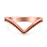 V Shaped Band Oxidized Ring Solid 925 Sterling Silver Thumb Ring (8mm)