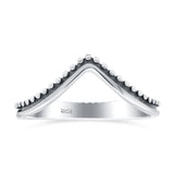 V Shaped Band Oxidized Ring Solid 925 Sterling Silver Thumb Ring (8mm)
