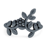 Leaves & Vines Band Oxidized Ring Solid 925 Sterling Silver Thumb Ring (14mm)
