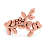 Leaves & Vines Band Oxidized Ring Solid 925 Sterling Silver Thumb Ring (14mm)