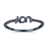 You Band Oxidized Ring Solid 925 Sterling Silver Thumb Ring (3.5mm)