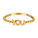 You Band Oxidized Ring Solid 925 Sterling Silver Thumb Ring (3.5mm)