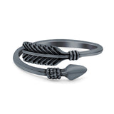Arrow Oxidized Band Solid 925 Sterling Silver (7mm)