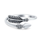 Arrow Oxidized Band Solid 925 Sterling Silver (7mm)