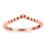 V Dot Band Oxidized Ring Solid 925 Sterling Silver Thumb Ring (7mm)
