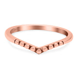 V Dot Band Oxidized Ring Solid 925 Sterling Silver Thumb Ring (7mm)