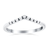 V Dot Band Oxidized Ring Solid 925 Sterling Silver Thumb Ring (7mm)