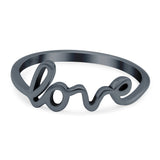Love Band Oxidized Ring Solid 925 Sterling Silver Thumb Ring (7.5mm)
