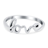 Love Band Oxidized Ring Solid 925 Sterling Silver Thumb Ring (7.5mm)