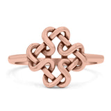 Dainty Braided Endless Celtic Knot Statement Oxidized Ring Band Solid 925 Sterling Silver Thumb Ring (12mm)