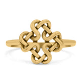 Dainty Braided Endless Celtic Knot Statement Oxidized Ring Band Solid 925 Sterling Silver Thumb Ring (12mm)