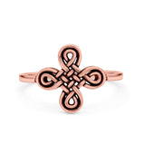 Celtic Cross Band Oxidized Ring Solid 925 Sterling Silver (12mm)