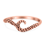 Silver Band Oxidized Ring Solid 925 Sterling Silver Knot Thumb Ring (6.5mm)