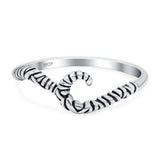Silver Band Oxidized Ring Solid 925 Sterling Silver Knot Thumb Ring (6.5mm)