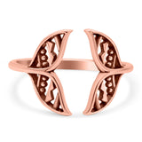 Whale Tail Band Oxidized Ring Solid 925 Sterling Silver Thumb Ring (7mm)