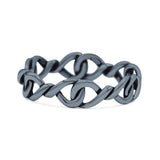 Attractive Infinity Celtic Knot Promise Oxidized Band Solid 925 Sterling Silver Thumb Ring (4.5mm)
