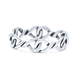 Attractive Infinity Celtic Knot Promise Oxidized Band Solid 925 Sterling Silver Thumb Ring (4.5mm)