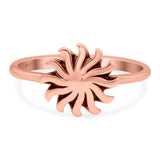 Sun Ring Oxidized Band Solid 925 Sterling Silver Thumb Ring (10mm)