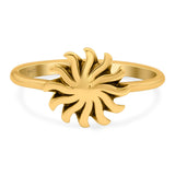 Sun Ring Oxidized Band Solid 925 Sterling Silver Thumb Ring (10mm)