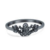 Frogs Oxidized Ring Solid 925 Sterling Silver