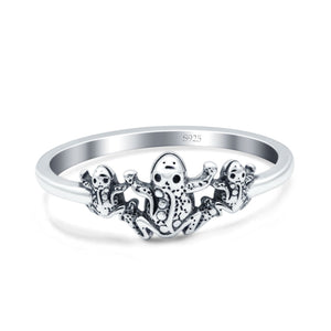 Frogs Oxidized Ring Solid 925 Sterling Silver