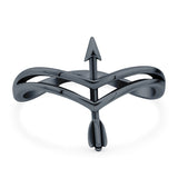Arrow Band Oxidized Ring Solid 925 Sterling Silver Thumb Ring (14mm)