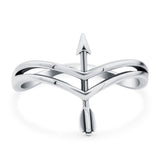 Arrow Band Oxidized Ring Solid 925 Sterling Silver Thumb Ring (14mm)