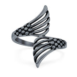 Mermaid Tails Ring Oxidized Band Solid 925 Sterling Silver Thumb Ring (23mm)
