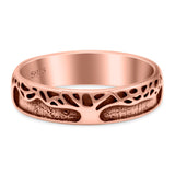 Growing Tree Ring Oxidized Band Solid 925 Sterling Silver Thumb Ring (5mm)