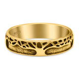 Growing Tree Ring Oxidized Band Solid 925 Sterling Silver Thumb Ring (5mm)